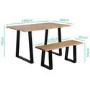Orson Industrial Solid Wood Dining Set with Table & 2 Dining Benches