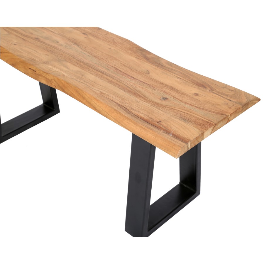 Orson Industrial Solid Wood Dining Set with Table & 2 Dining Benches