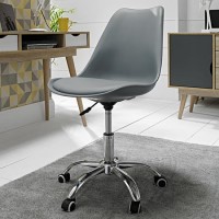 Grey Plastic Armless Office Chair with Cushioned Seat - Orsen - LPD