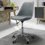 Grey Plastic Armless Office Chair with Cushioned Seat - Orsen - LPD