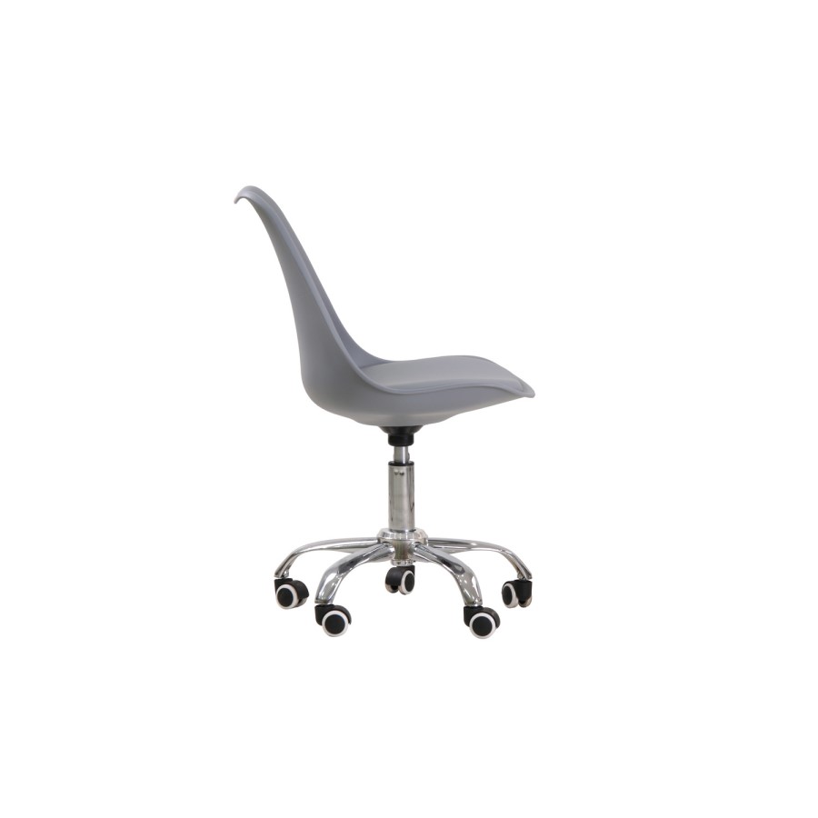 Grey Plastic Armless Office Chair with Cushioned Seat - Orsen - LPD