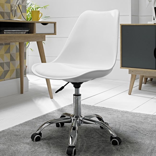 LPD White Orsen Swivel Office Chair
