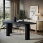 GRADE A1 - Large Black Oak Pebble Dining Table  - Seats 4 - 6 - Oscar
