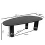 Large Black Oak Pebble Dining Table  - Seats 4 - 6 - Oscar