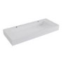 Rectangular Wall Hung Basin with Hidden Waste & Brushed Brass Square Bottle Trap 1200mm - Oslo