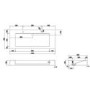 Rectangular Wall Hung Basin with Hidden Waste & Brushed Brass Square Bottle Trap 1200mm - Oslo