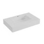 White Rectangular Wall Hung Basin with Hidden Waste 600mm - Oslo