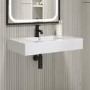 White Rectangular Wall Hung Basin with Hidden Waste 800mm - Oslo