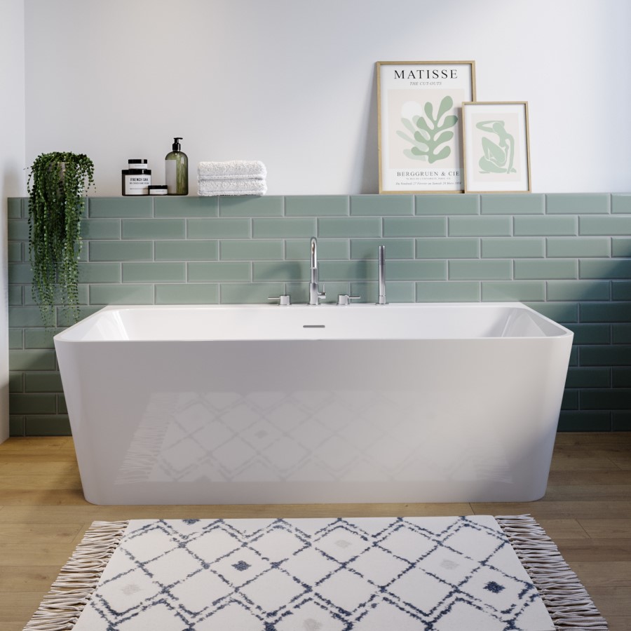 Freestanding Double Ended Back to Wall Bath 1500 x 740mm - Oslo