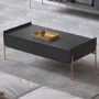 GRADE A2 - Dark Grey and Gold Curved Coffee Table - Olis