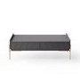 GRADE A2 - Dark Grey and Gold Curved Coffee Table - Olis