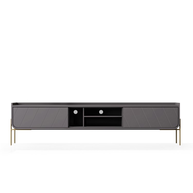 Wide Grey TV Stand with Storage - TV's up to 70" - Olis