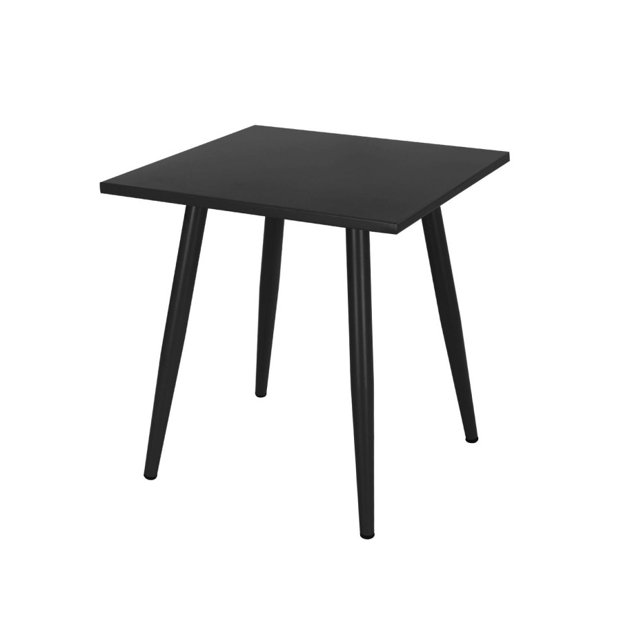 Metal Garden Table & Chairs Patio Set in Black
