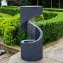 Dark Grey Granite Spiral Outdoor Electric Water Feature - Ivyline 