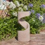 Grey Spiral Sandstone Outdoor Electric Water Feature - Ivyline 