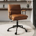 A1/OTI001 ONLY OPENED - Tan Faux Leather Swivel Office Chair - Otis