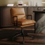Tan Faux Leather Swivel Office Chair - Otis