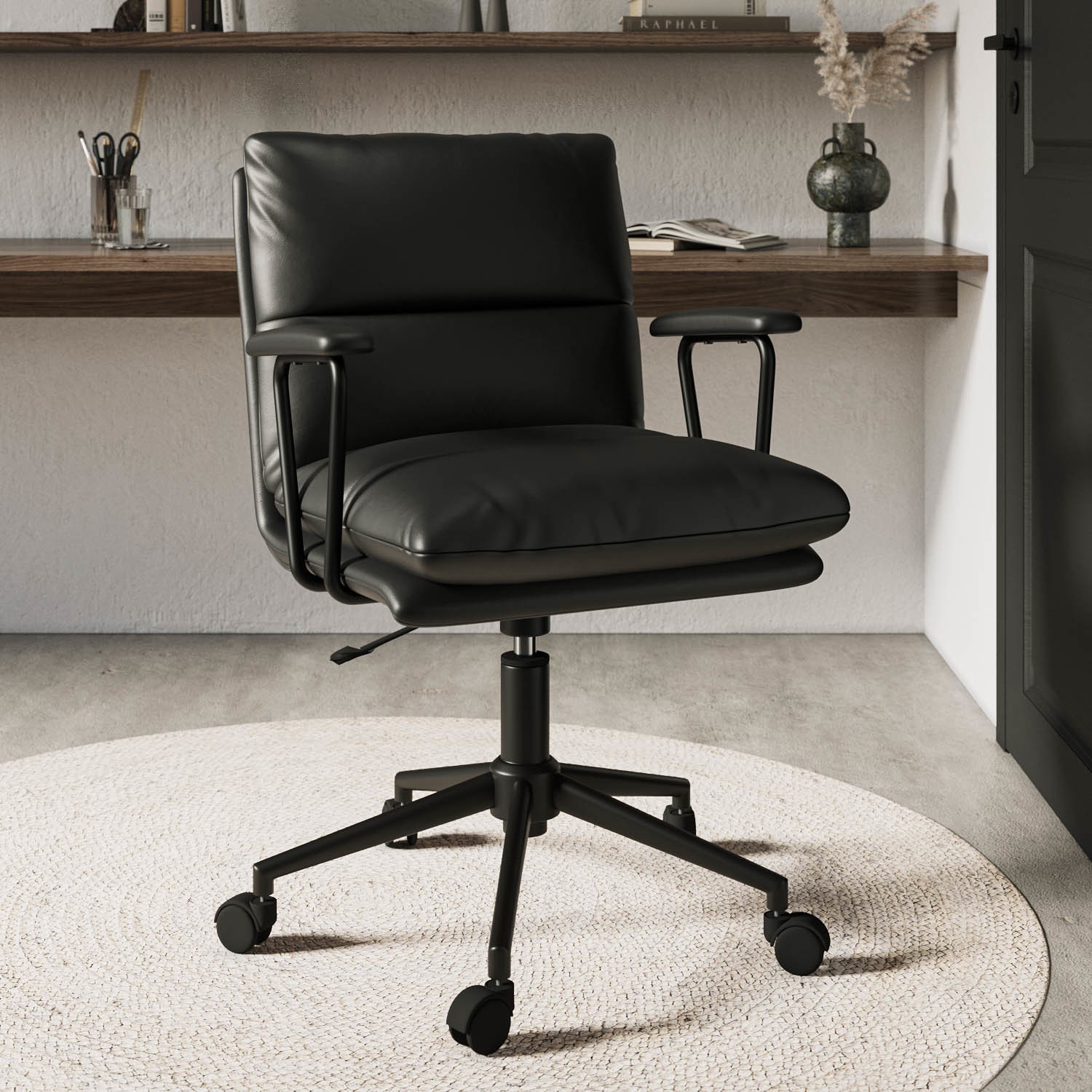 Faux Leather Swivel Office Chair