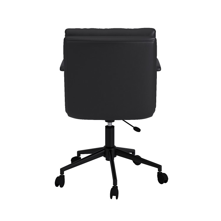 Black Faux Leather Swivel Office Chair - Otis