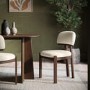 GRADE A2 - Set of 2 Walnut and Cream Upholstered Dining Chairs - Otto