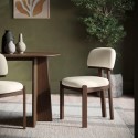 OTT001 Set of 2 Walnut and Cream Upholstered Dining Chairs - Otto