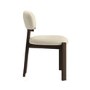 Set of 2 Walnut and Cream Upholstered Dining Chairs - Otto