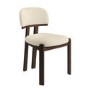 Set of 2 Walnut and Cream Upholstered Dining Chairs - Otto