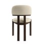 Set of 2 Walnut and Cream Upholstered Dining Chairs - Otto
