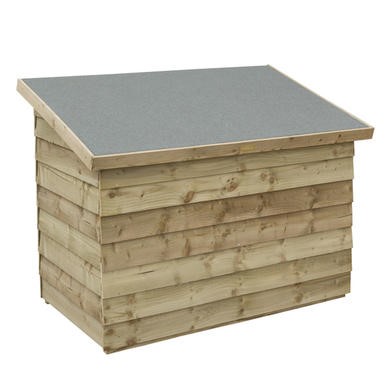 Outdoor Grey Rattan Water Resistant Storage Box with Serving Ledge & Wheels  - 125x60cm - Fortrose - Furniture123