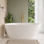 Matt White Freestanding Double Ended Bath 1600 x 820mm - Ovo