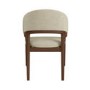 Set of 2 Walnut & Beige Upholstered Curved Dining Chairs - Owen