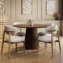 Round Walnut Pedestal Dining Table - Seats 4 - Owen