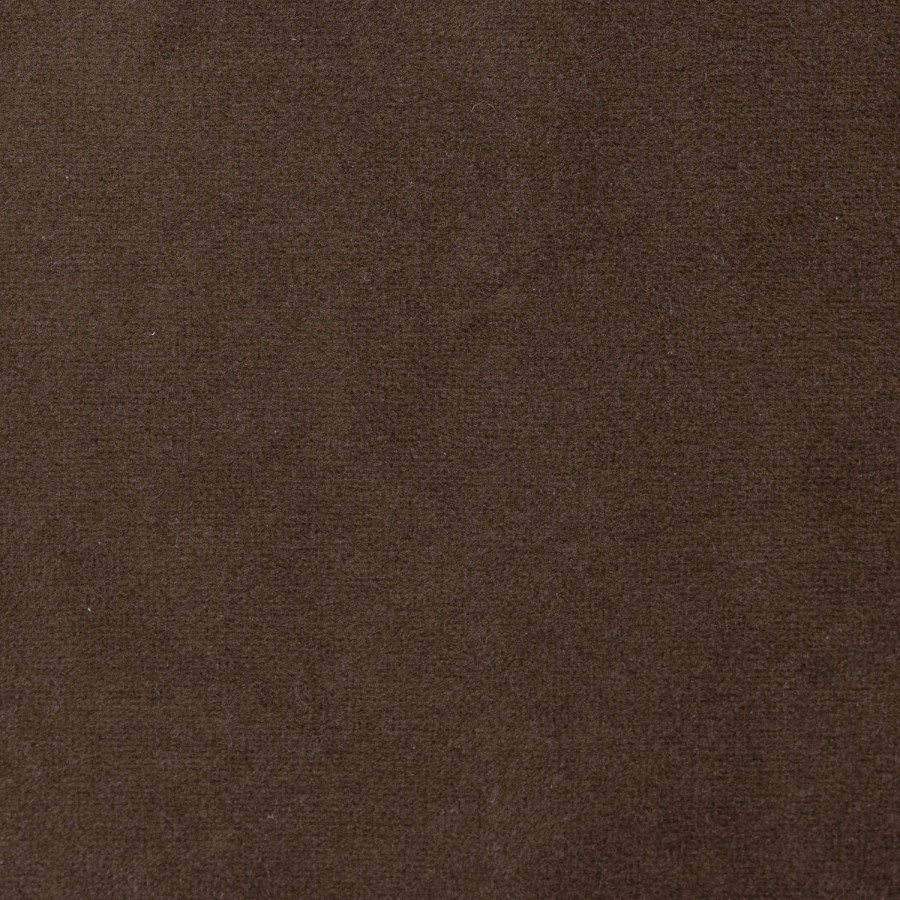 Set of 2 Walnut & Brown Velvet Curved Dining Chairs - Owen