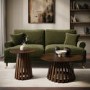 Large Round Walnut Pedestal Coffee Table - Owen