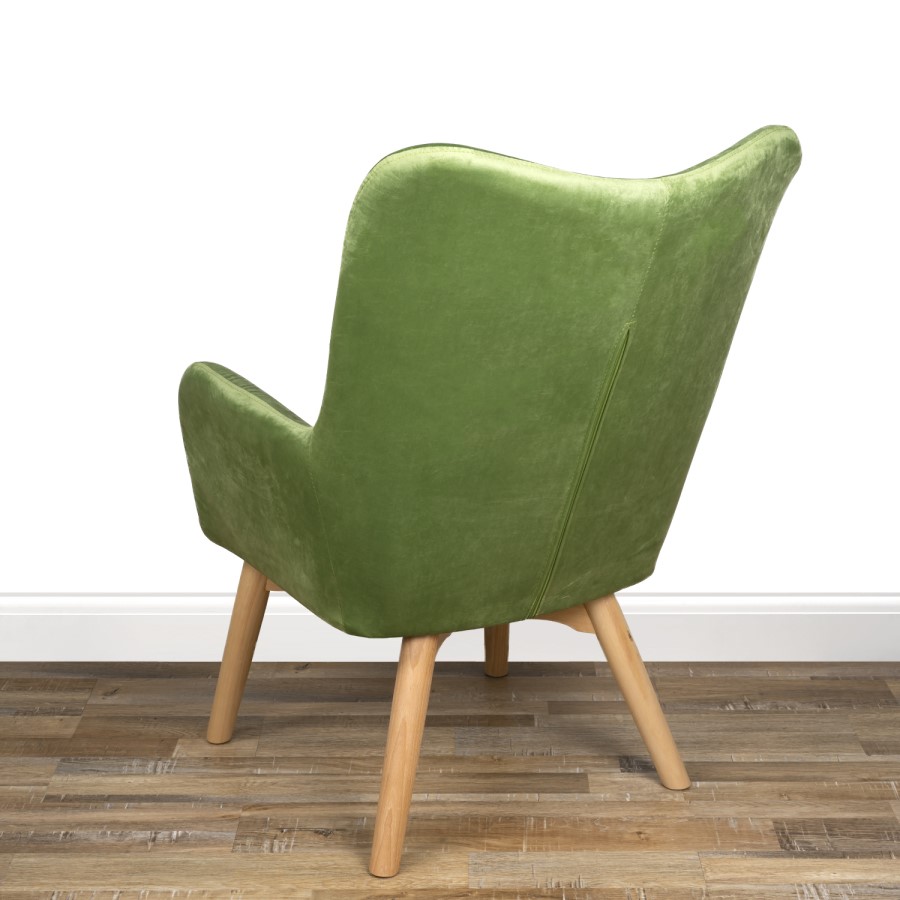 Green Velvet Wingback Chair - Owen