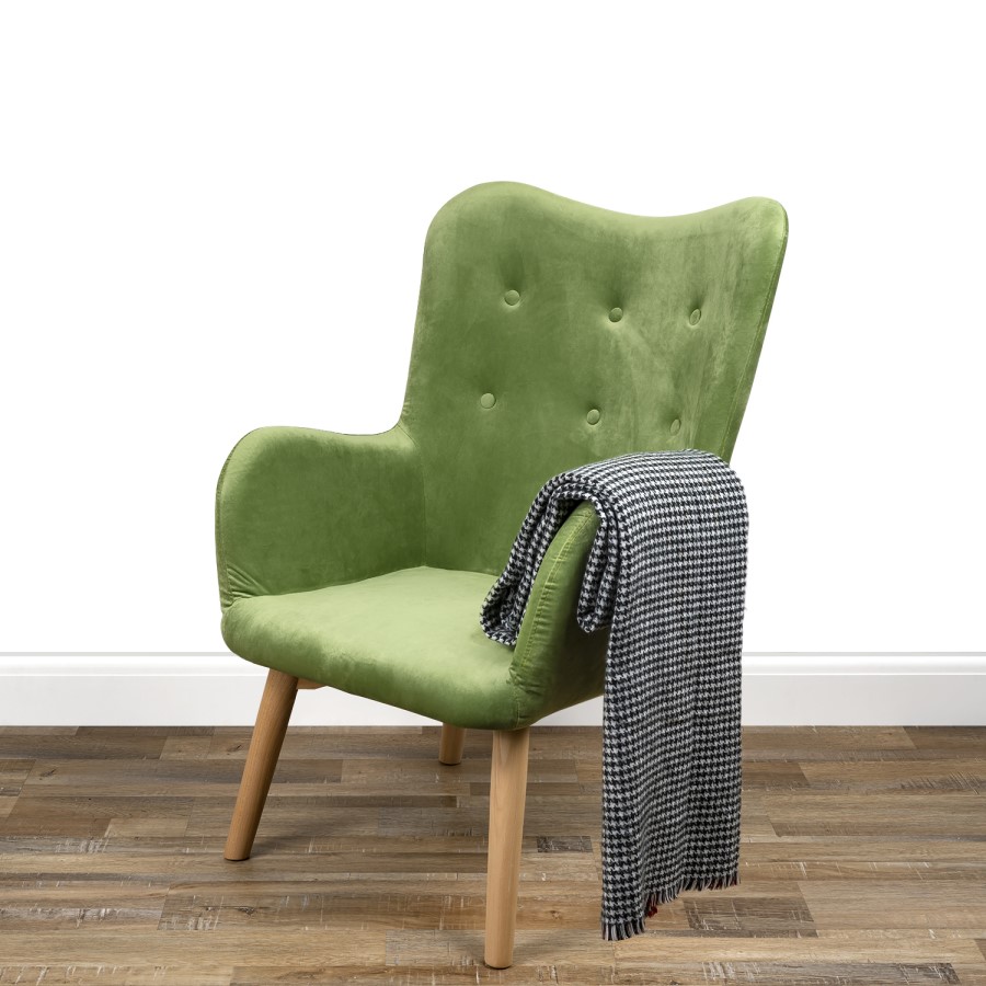 Green Velvet Wingback Chair - Owen