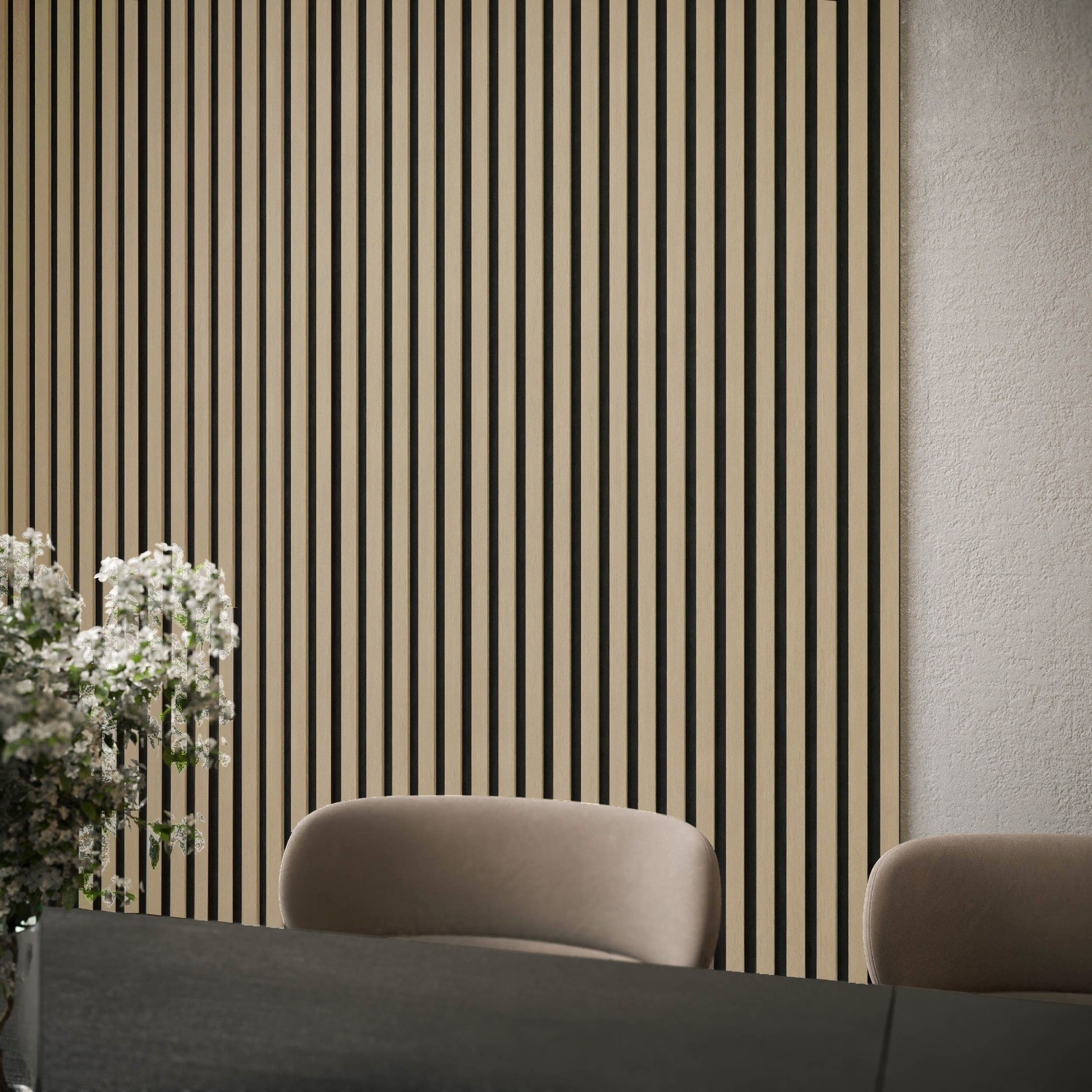 Pack 4 Oak Acoustic Wall Panels 240cm x 60cm