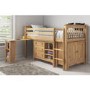 GRADE A1 - Oxford Pine Mid Sleeper Bed with Pull Out Desk - Ladder fixes to either side!