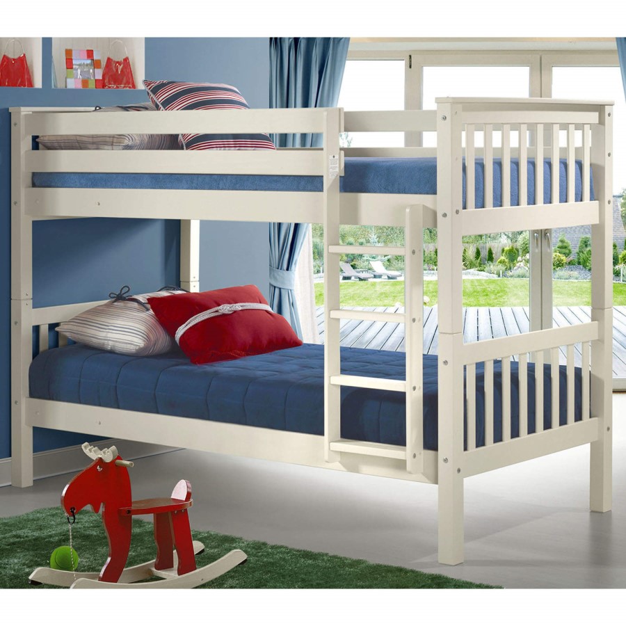GRADE A2 - Oxford Stone White Single Bunk Bed - Ladder fixes to either side!