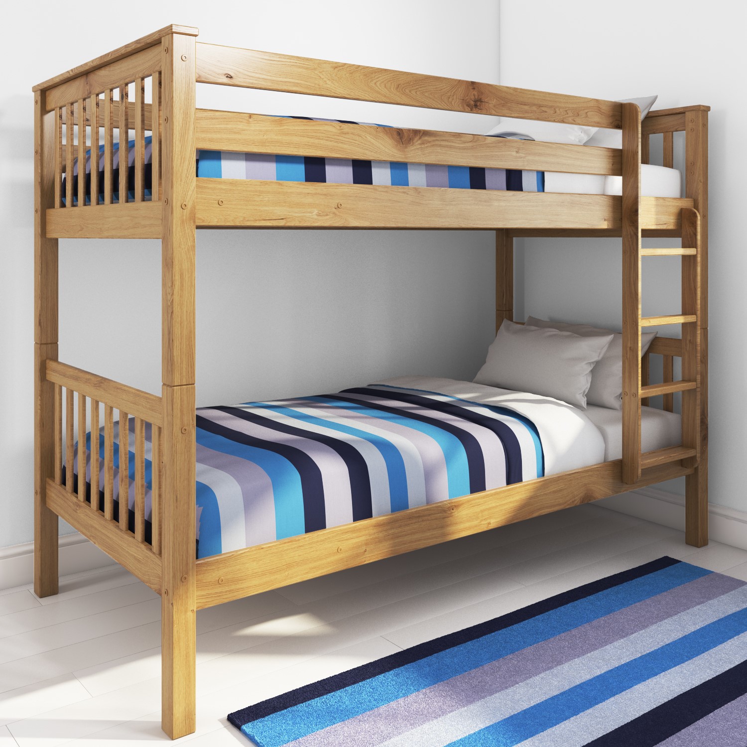 Oxford Pine Single Bunk Bed Ladder, Bunk Bed With Side Ladder