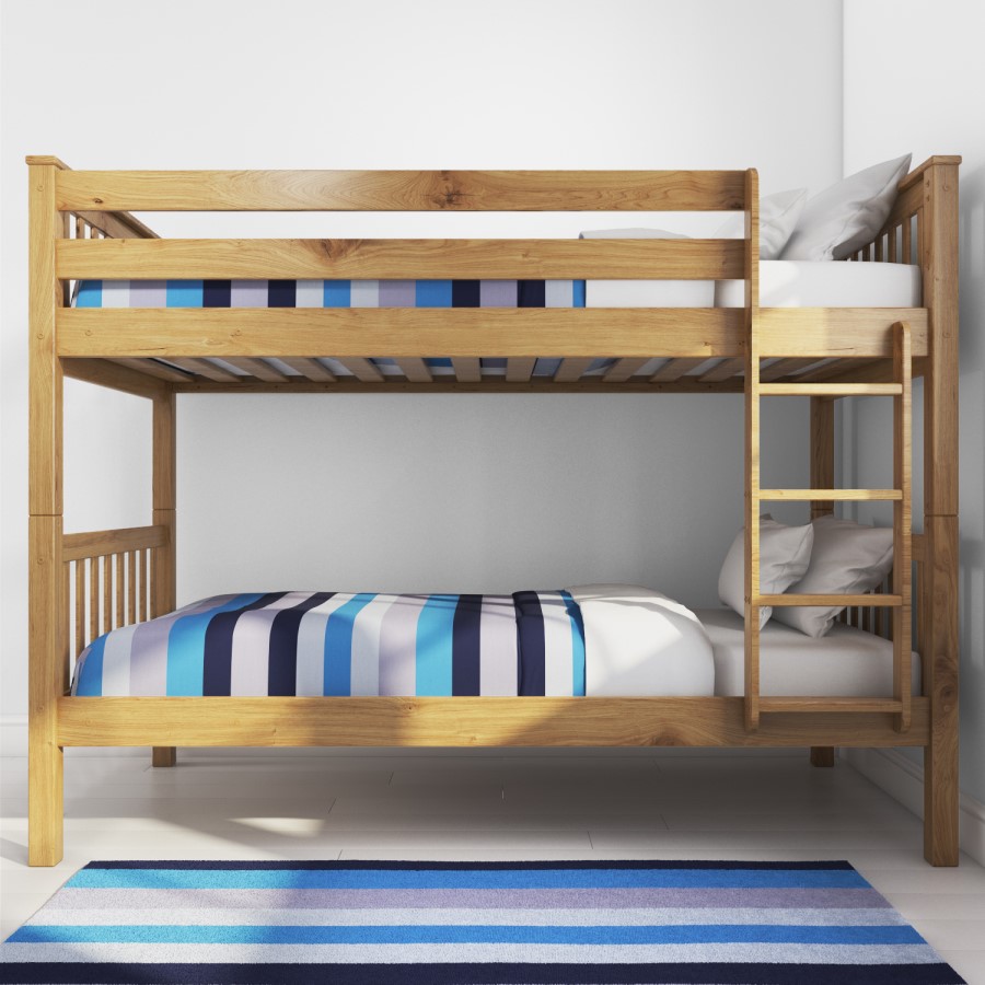 GRADE A1 - Oxford Pine Single Bunk Bed - Ladder fixes to either side!