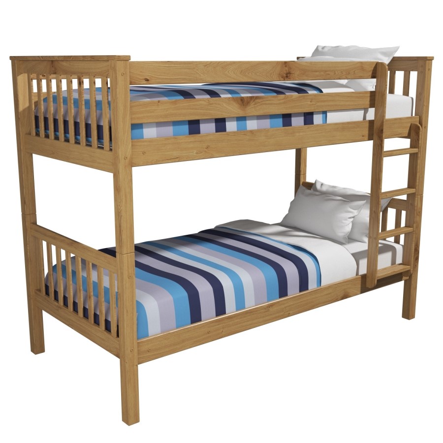 GRADE A1 - Oxford Pine Single Bunk Bed - Ladder fixes to either side!