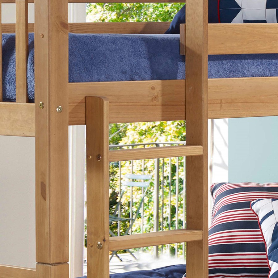GRADE A1 - Oxford Pine Single Bunk Bed - Ladder fixes to either side!