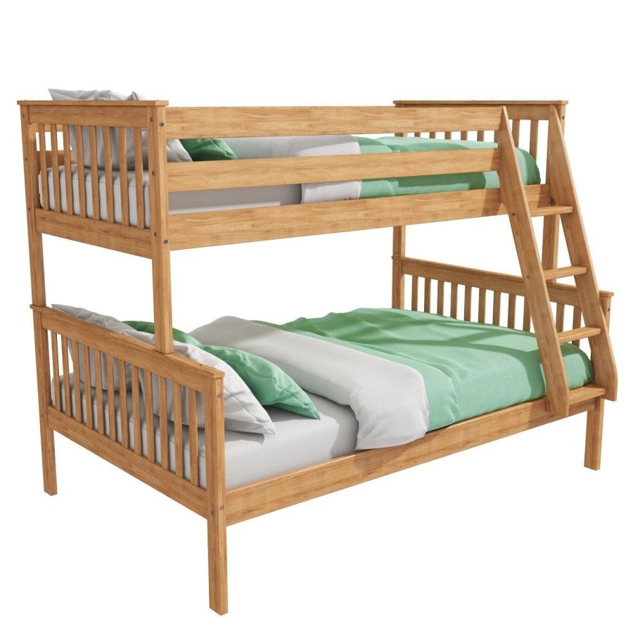 GRADE A1 - Oxford Triple Bunk Bed in Pine - Small Double