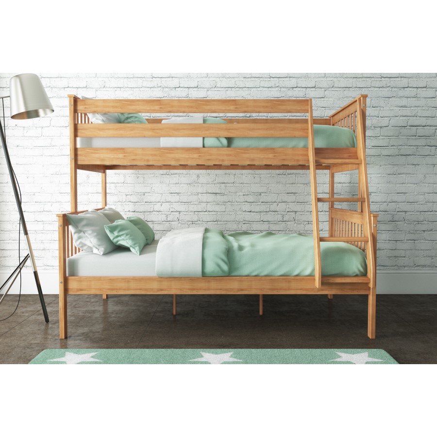 Oxford Triple Bunk Bed in Pine - Small Double