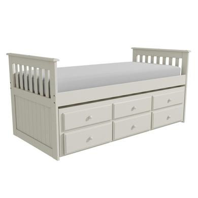 GRADE A1 - Oxford Captains Guest Bed With Storage in Cream