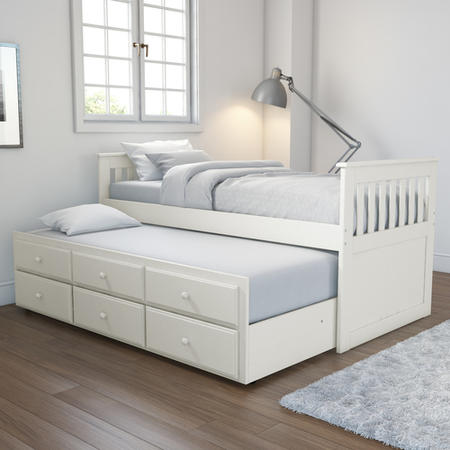 GRADE A1 - Oxford Captains Guest Bed With Storage in Cream