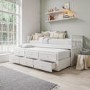Single White Wooden Guest Bed with 3 Drawers and Trundle - Oxford