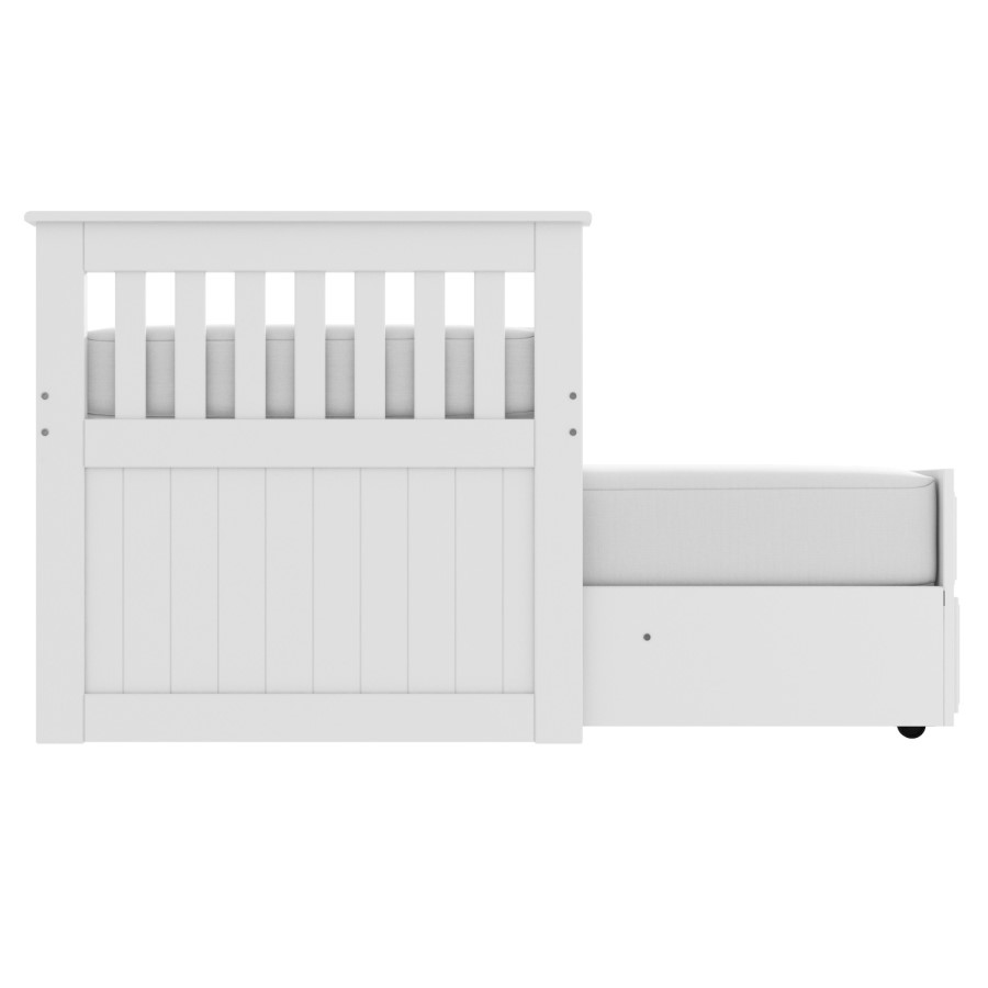 GRADE A1 - Oxford Captains Guest Bed With Storage in Pure White