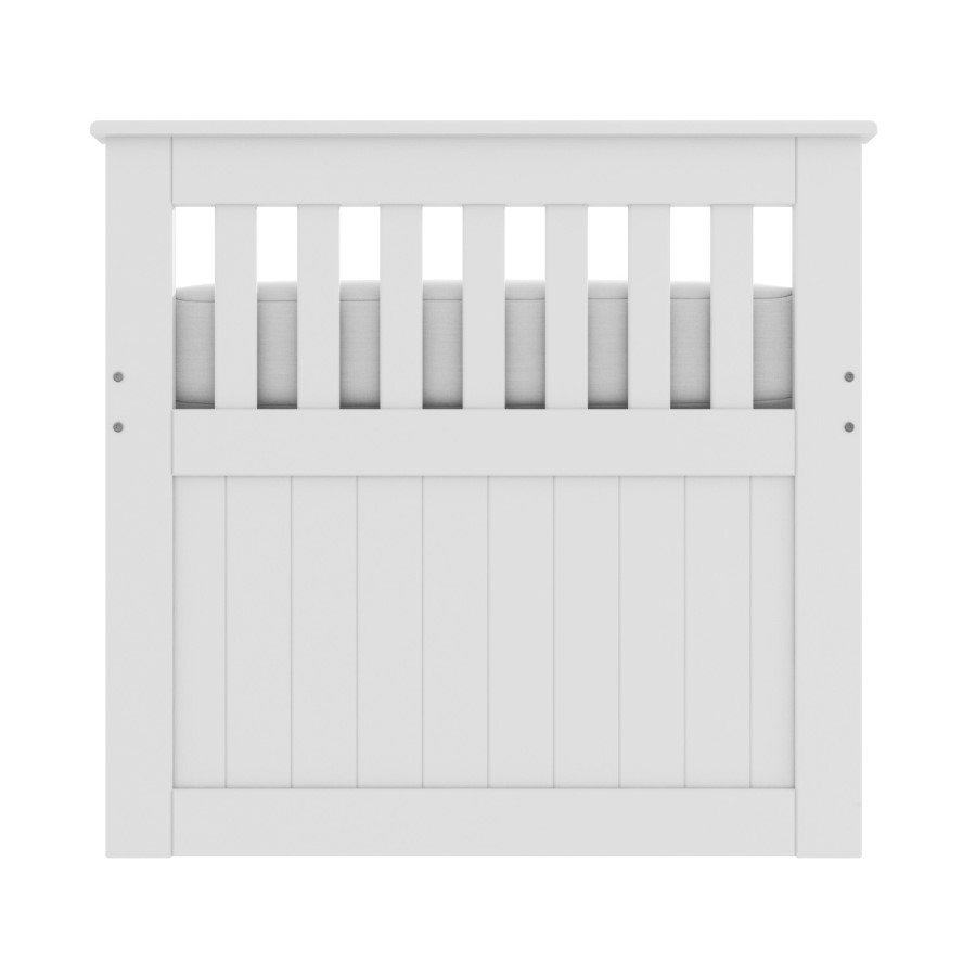 Single White Wooden Guest Bed with Storage and Trundle - Oxford